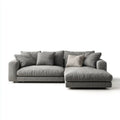Canapé d'angle 4 places gris en polyester côtelé avec méridienne à droite 270 x 165 x 85 cm