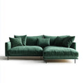 Canapé d'angle réversible 4 places vert émeraude en velours polyester 280 x 165 x 85 cm